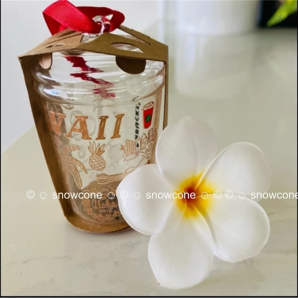 NEW Starbucks Hawaii Christmas Tumbler Glass Ornament